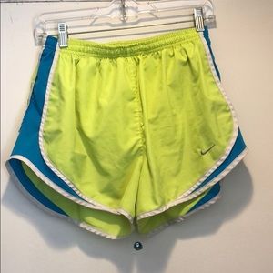 Neon Yellow and Blue Nike Running Shorts